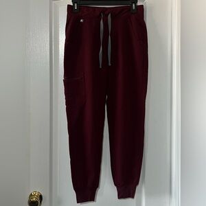 Figs scrub bottoms, burgundy